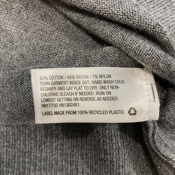 Cardigan Embellished Rectangular Baguette Button Up Sweater Gray Small Womens - Picture 8 of 9